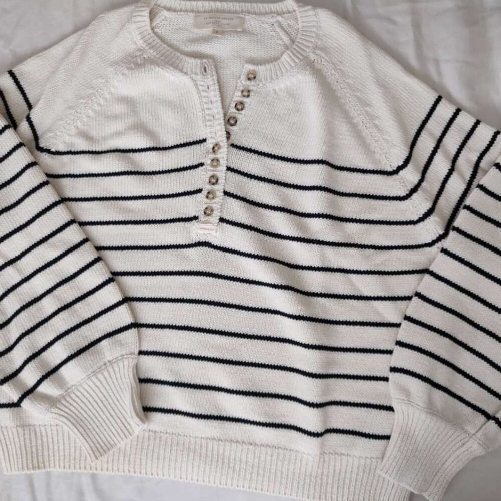 Sezane Léontine Jumper Ecru / Marine. - Size S - Picture 2 of 3